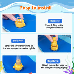 Alphabet Water Spray Pad for Kids - Inflatable Sprinkler Pool