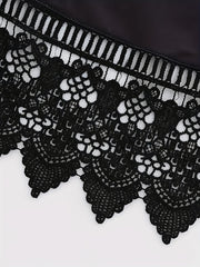 Rose Print Lace Trim Tank Top Sleeveless Summer Casual Women's Clothing