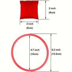16pcs Nylon Bean Bag Plastic Ring Game Set for Kids, Outdoor Ring Throwing Game