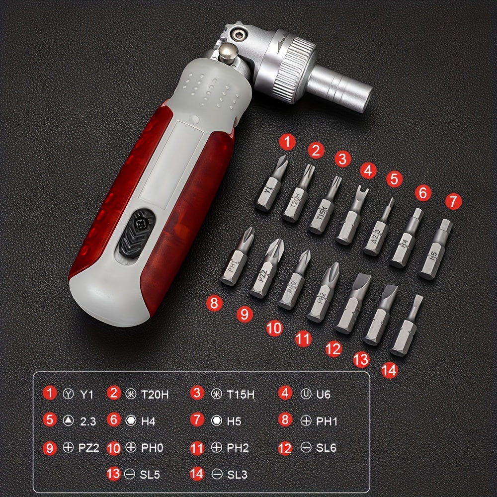 Mr Tools 15-in-1 Ratchet Screwdriver Set - Magnetic Bit Multifunctiona