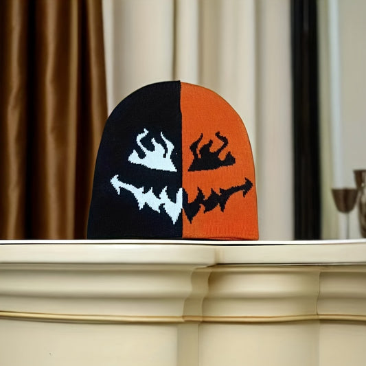Children's Winter Embroidered Hip hop Skull Head Knitted Hat