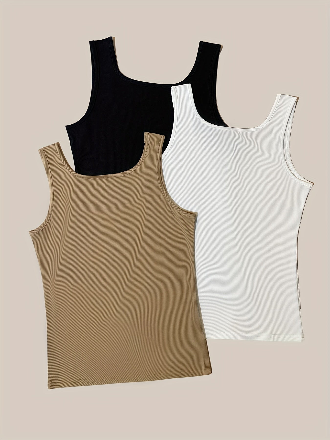 3-Pack Women's Summer Tank Tops Sleeveless Casual Crew Neck