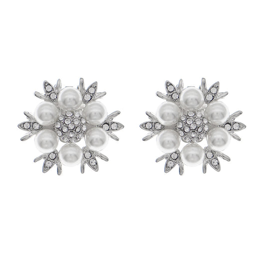 Round Rhinestones Shoe Clip Faux Pearl Shoe Buckle Clips