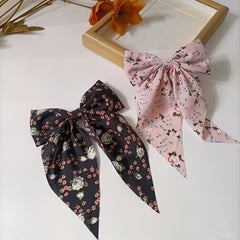 4pcs Floral Streamer Bow Hair Clip for Baby Girls