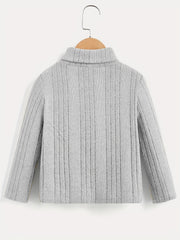 Boys Letter Print Sweater Round Neck Long Sleeve Knit Top