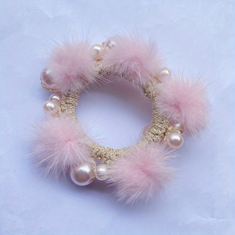 Rabbit Fur Velvet Hair Ring Head Rope For Girls