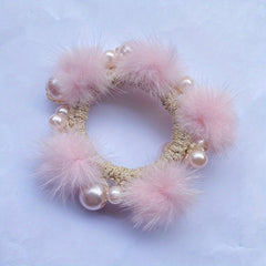 Rabbit Fur Velvet Hair Ring Head Rope For Girls