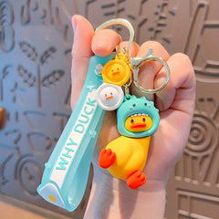 Cartoon Crooked Duck Shark Head Keychain Funny Duck Doll Bag Pendant