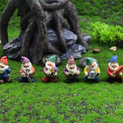 7pcs Gnome Garden Figurines for Bonsai Craft Decor