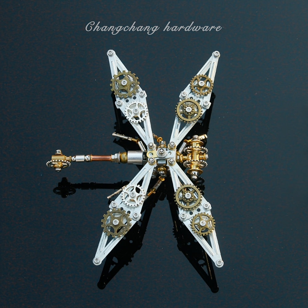 Steam punk Mechanical Insect Golden Dragonfly