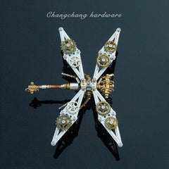 Steam punk Mechanical Insect Golden Dragonfly