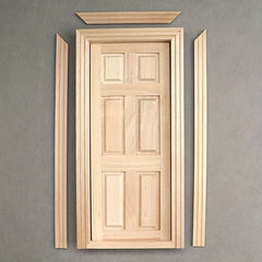 1:12 Dollhouse Doors and Windows 6 Grid Square Door with Frame Three Section