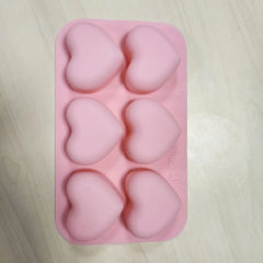 6 Cavities 3D Love Heart Silicone Cake Mold for Desserts