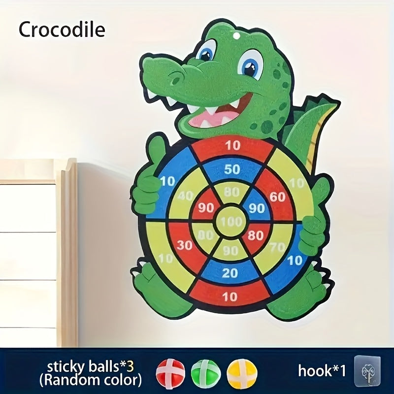 Crocodile Elephant Dartboard Game 41 Polyester Board with Vibrant Targets