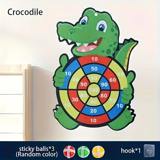 Crocodile Elephant Dartboard Game 41 Polyester Board with Vibrant Targets