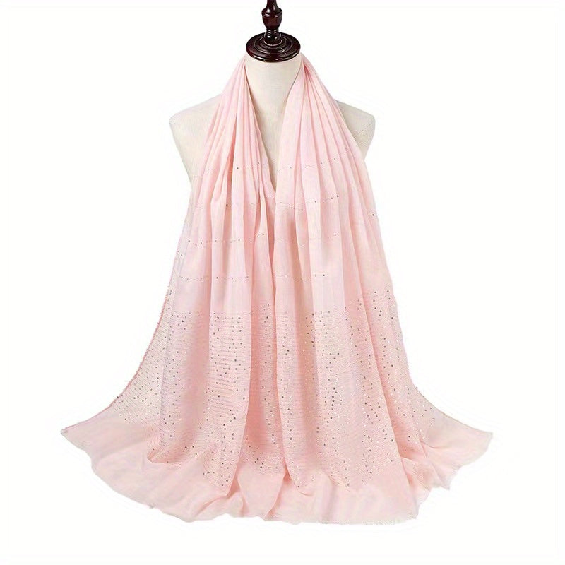 Solid Tassel Muslin Hijab Headband Thin Breathable Shawl