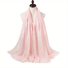 Solid Tassel Muslin Hijab Headband Thin Breathable Shawl