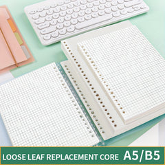 A4 A5 26 Hole Loose Leaf Book Shell for Student Notebooks with Exams Clip