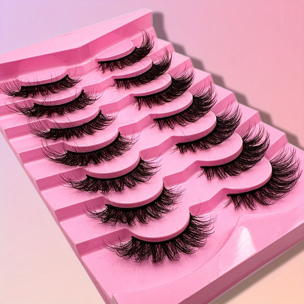 7 Pairs 3D Silk False Eyelashes Natural Dramatic Thick Slender Lashes