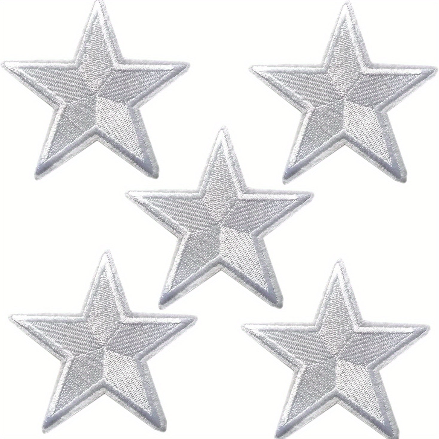 5pcs Stars Iron On Patches Sew On Embroidered Applique Repair Patch DIY Crafts