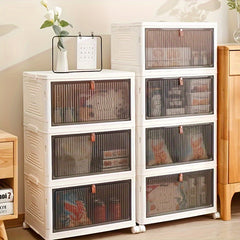 Large Collapsible 3 Tier Shoe Display Box with Wheels