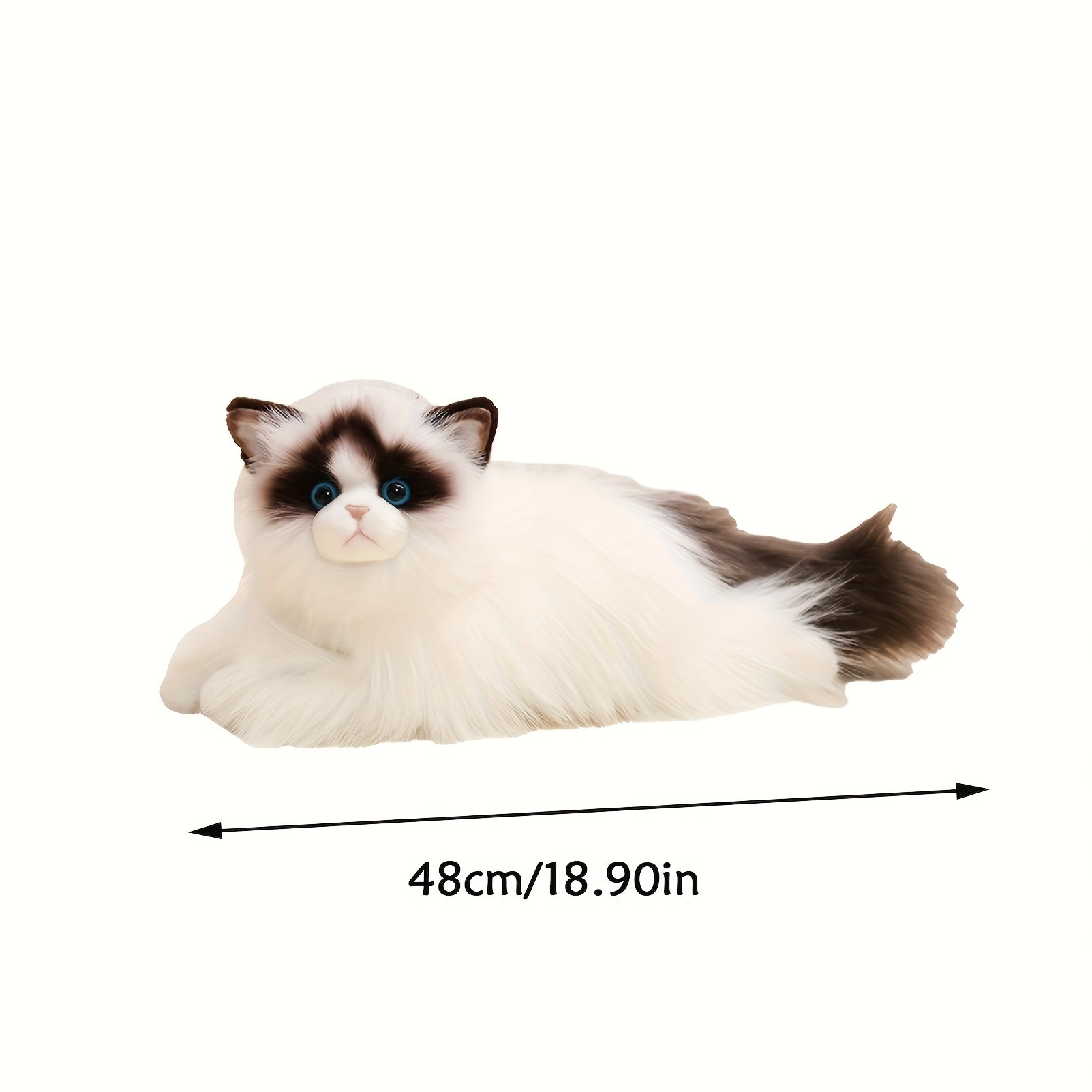 Ragdoll Cat Plush Toy Long Fur Stuffed Animal Mixed Colors
