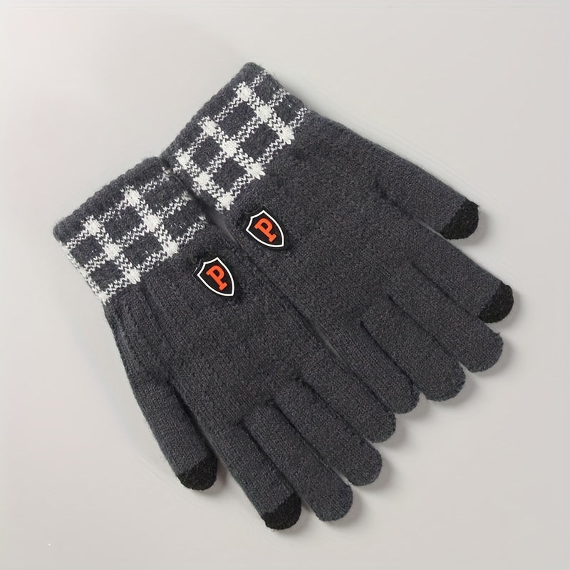 Winter Warm Gloves Touch Screen Windproof Knitted Outdoor Gloves