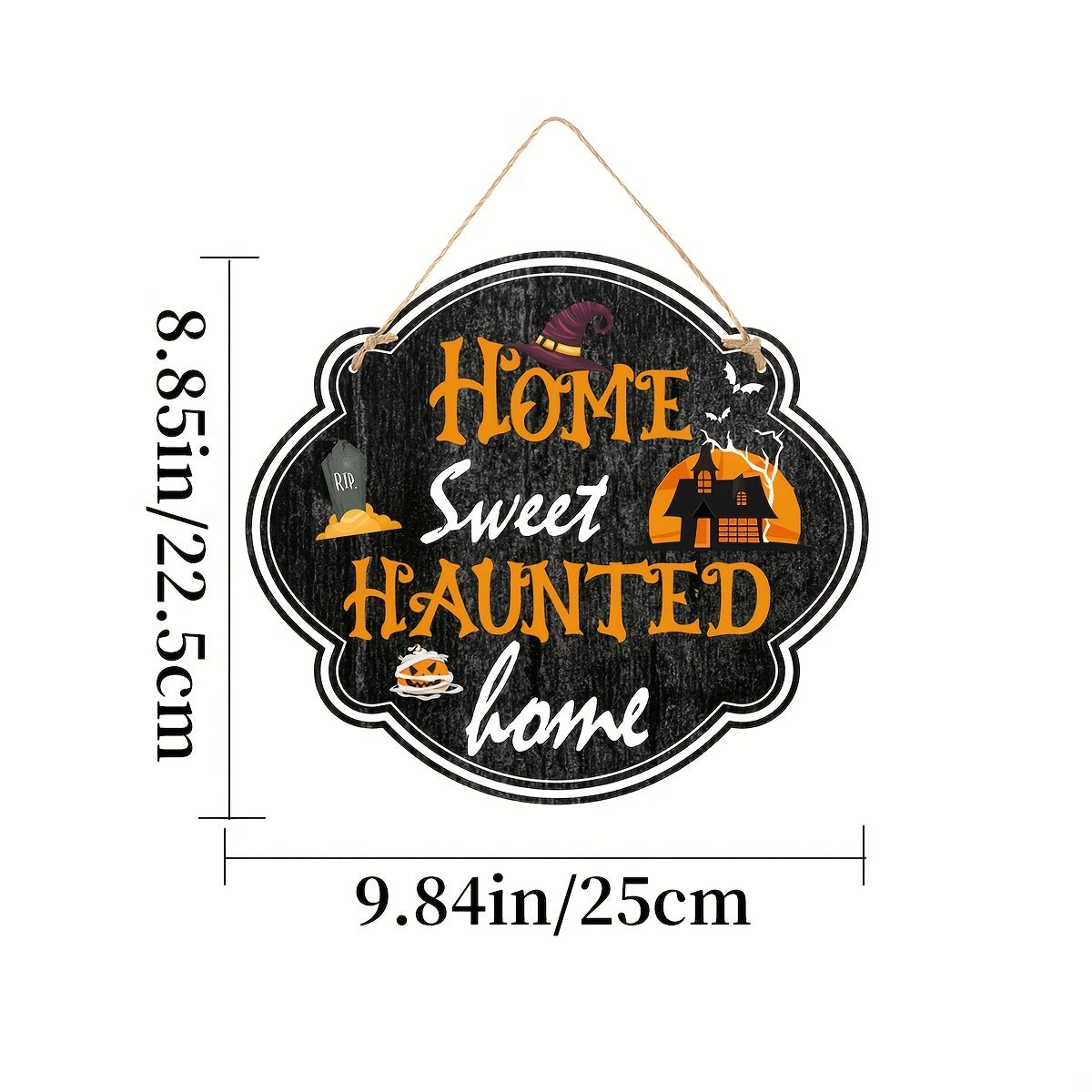 Scary Halloween Wood Grain Decoration Sign