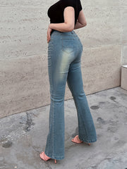  Button Fly Flared Leg Jeans