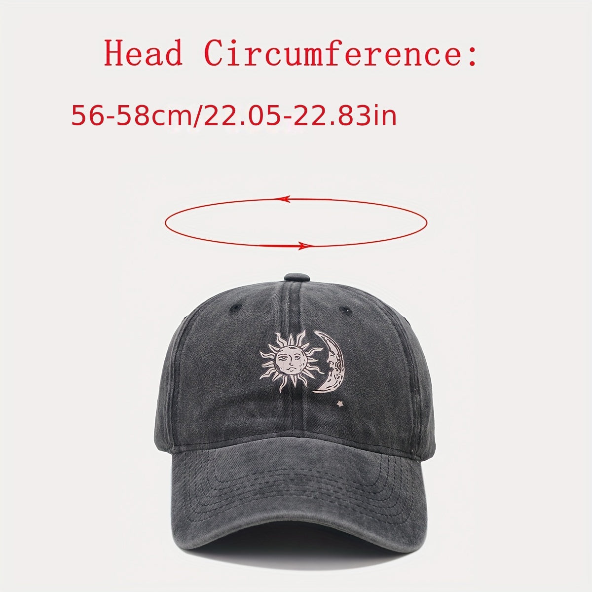 Sun And Moon Print Baseball Cap Retro Outdoor Sunshade Hat