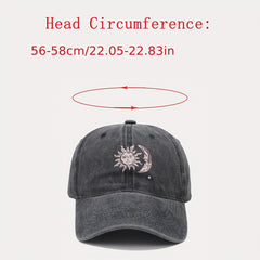Sun And Moon Print Baseball Cap Retro Outdoor Sunshade Hat