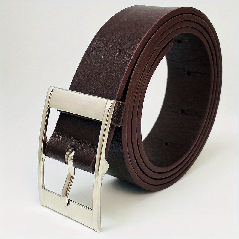 Chocolate Square Pin Buckle Casual Belt For Men