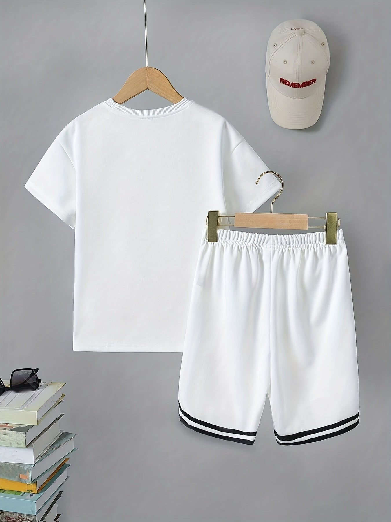 Boys 2pcs T shirt & Shorts Set Crew Neck Tee Top Casual Kids Clothes Summer