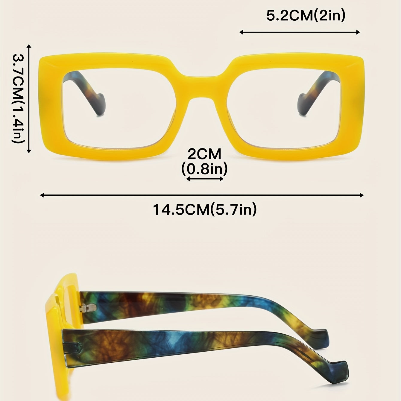 Y2K Clear Lens Glasses For Women Men Gradient Lens Sunglasses Anti UV400