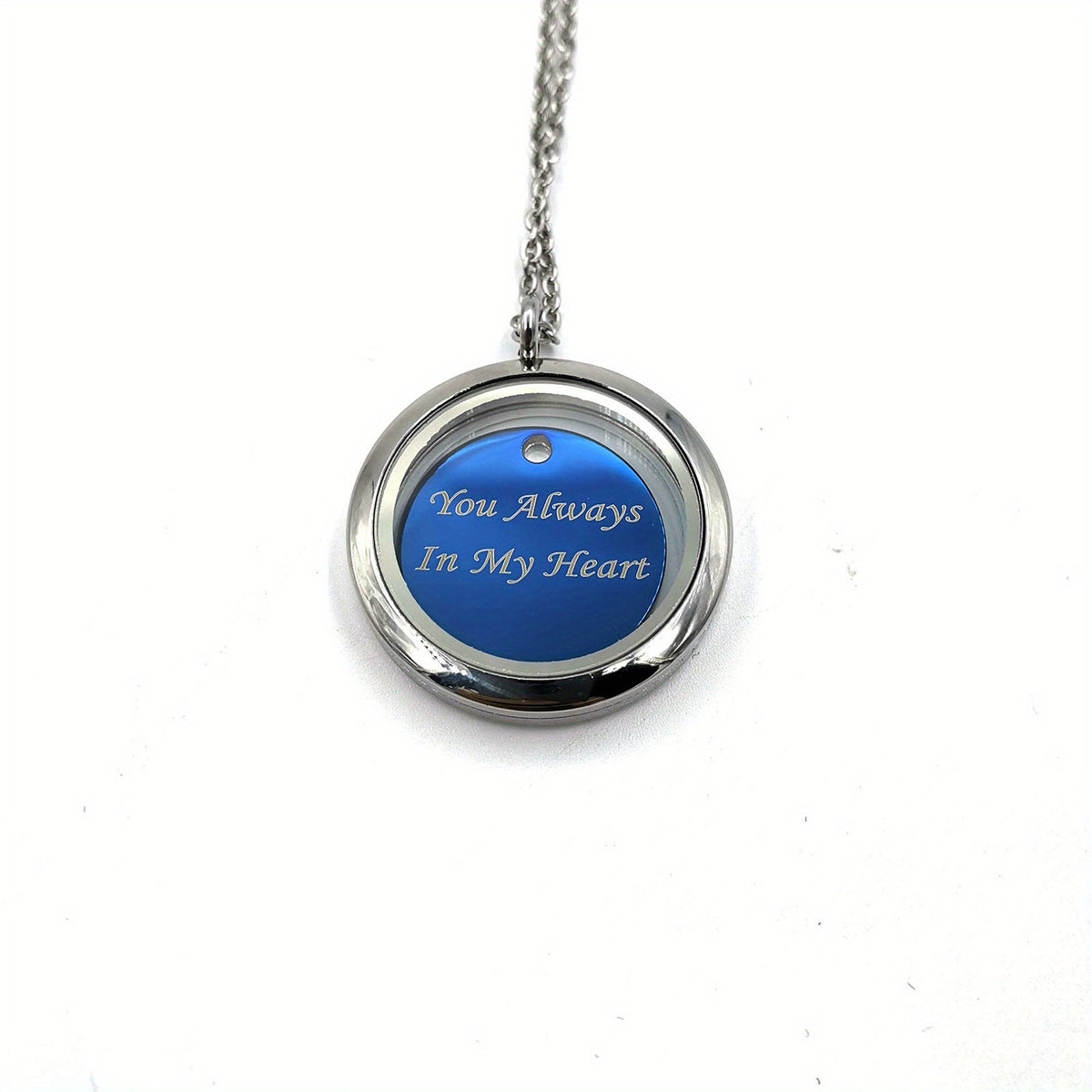 Silver Screw Cap Pet Memorial Pendant - Custom Engraved Name & Years Plate