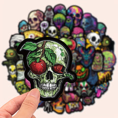 50pcs Glow Dark Skull Stickers Vinyl Decals Laptops Suitcases Artistic Gift