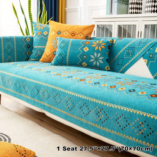 Bohemia Chenille Sofa Cover Pet Friendly Plush Sofa Protector Cover
