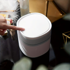 Desktop Trash Can Mini Trash Can with Press Lid Plastic Wastebasket