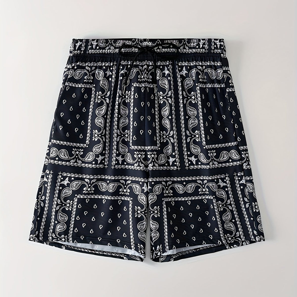 Men's Paisley Print Drawstring Waist Shorts