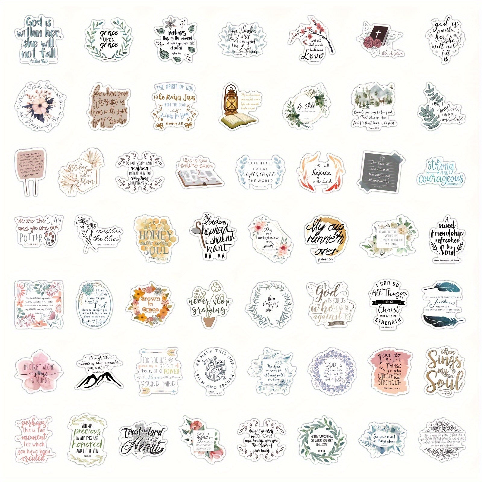 200 Bible Verses Stickers Vinyl Scrapbook Laptop Water Bott