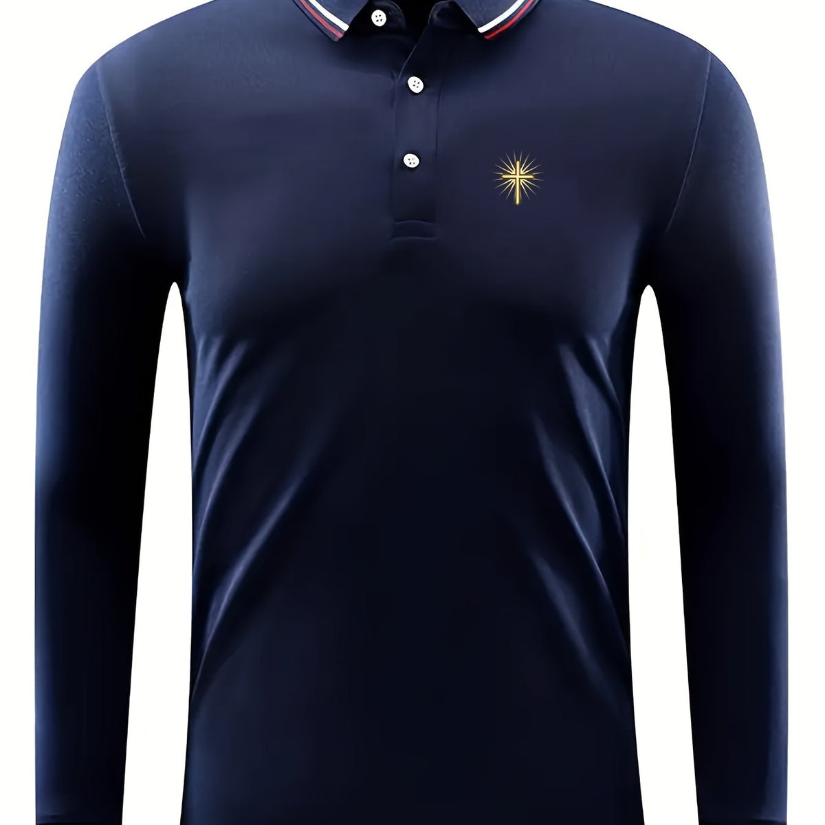Men's Cross Print Long Sleeve Shirt Outdoor Spring Fall