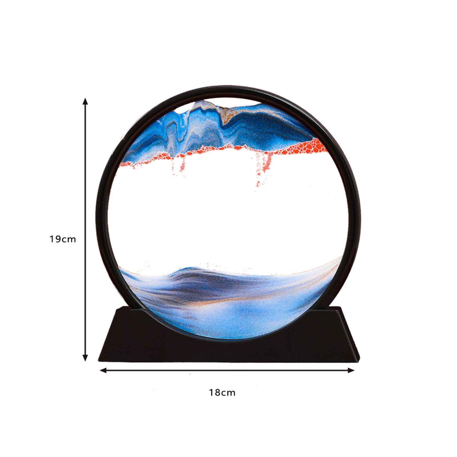 Dynamic 3D Glass Sand Art - Serene Landscape Glass Decor