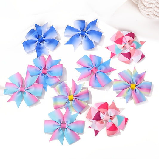 2pcs Bow Hair Clip Ponytail Clip Baby Girls Hair Accessories Set