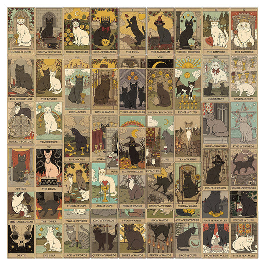 Cat Tarot Card Sticker Gift Decoration