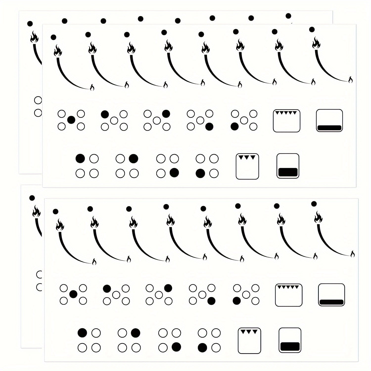 Flame Indicator Sticker Set for Stove Knob Replacement
