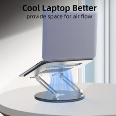 Adjustable Laptop Stand 360 Rotating Base Ergonomic Riser Portable Foldable