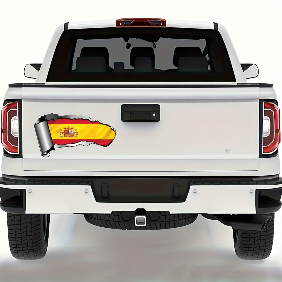 Spanish Flag Vinyl Decal for Motorcycle and Car - Suitable for All Vehicles