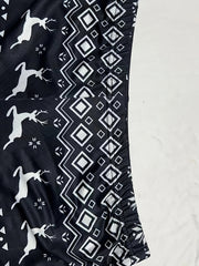  Christmas Casual Leggings Women's Plus Elk & Geo Print