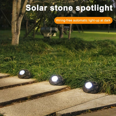 Solar Step Light Faux Stone Spotlights Waterproof Outdoor Decoration