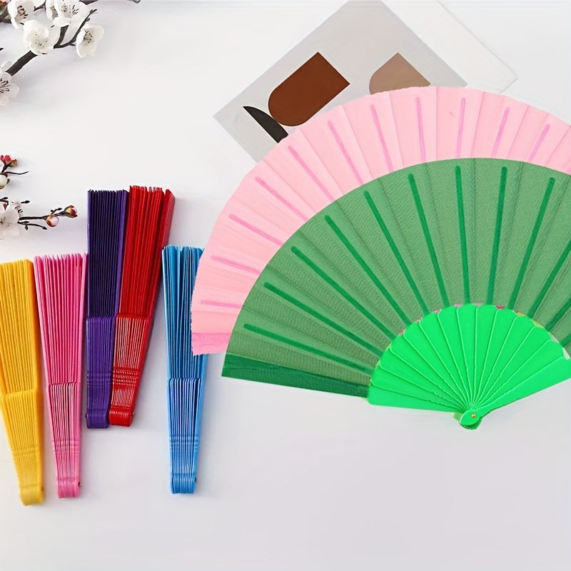 Solid Folding Fan Chinese Style Folding Fan Stage Performance Dance Accessories